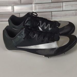 Nike Zoom Rival Sprinter Track Spikes Mens Size 11.5 Black Silver DC8753-001 EUC